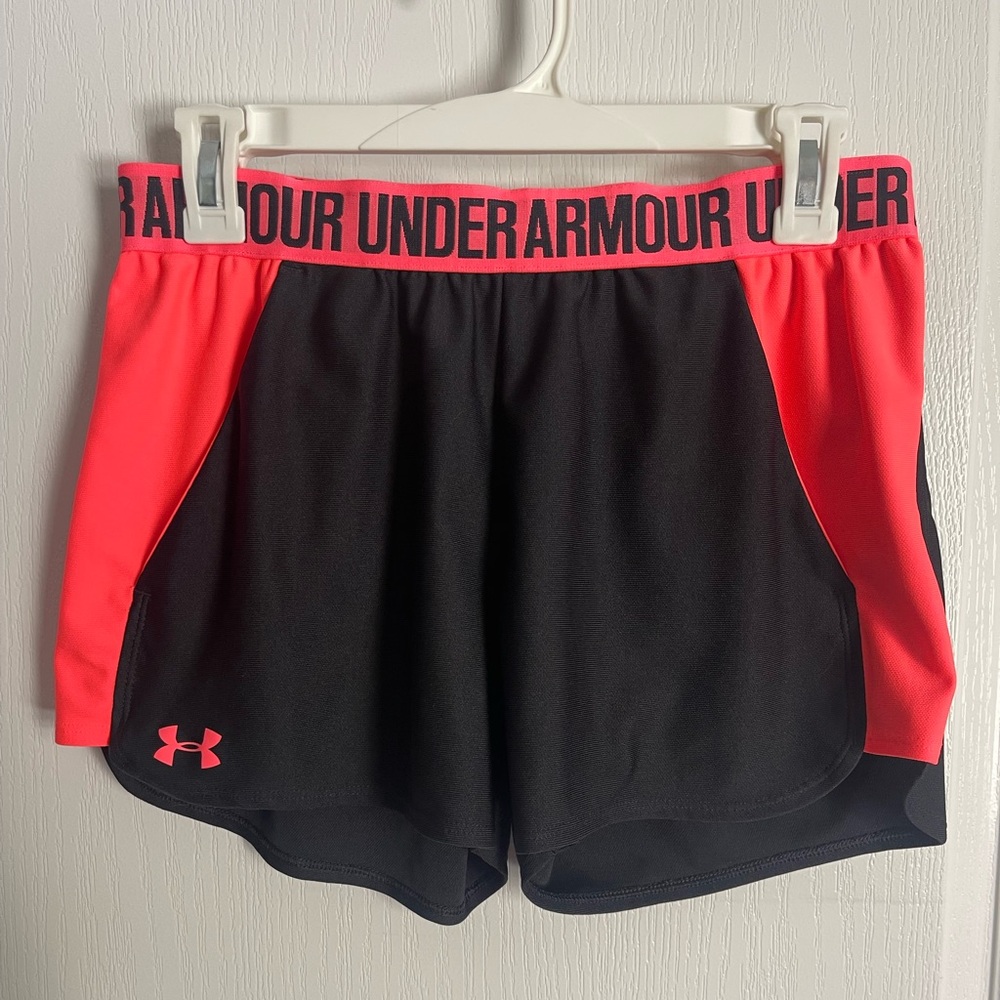 Under Armour Black and Pink Athletic Shorts Lightweight